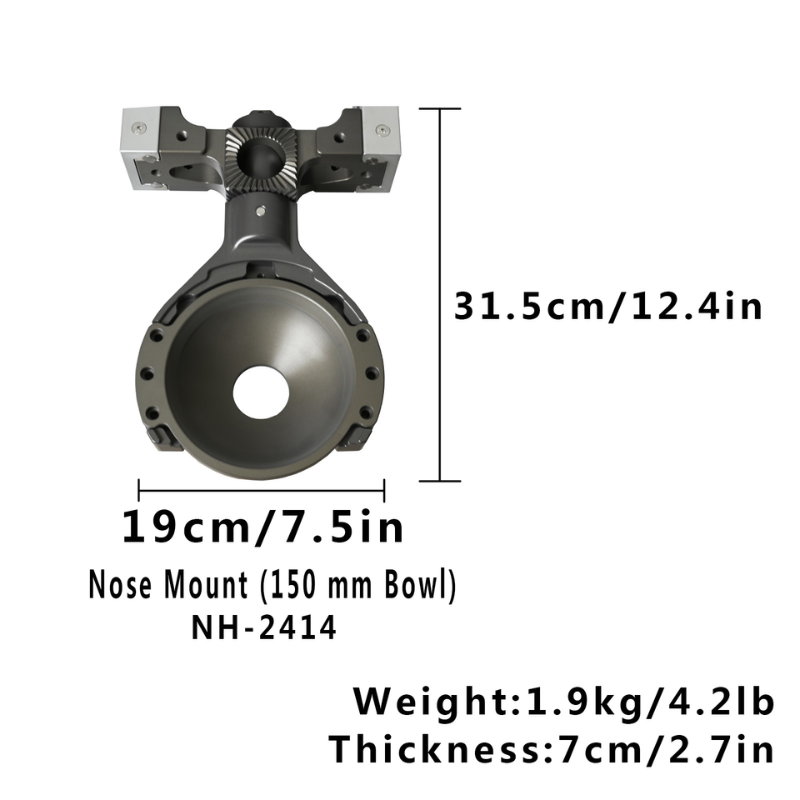 150mm - Spotx Media Equipment Nose Mount (150 Mm Bowl)