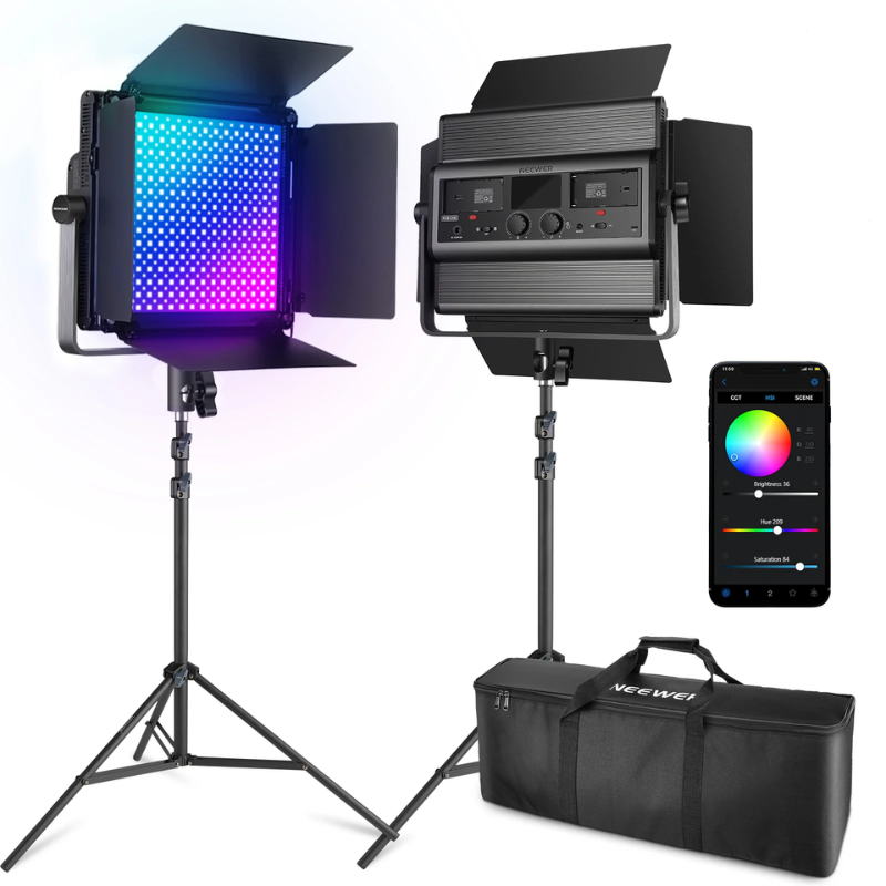 NEEWER 2 Pack RGB1200 LED Video Light