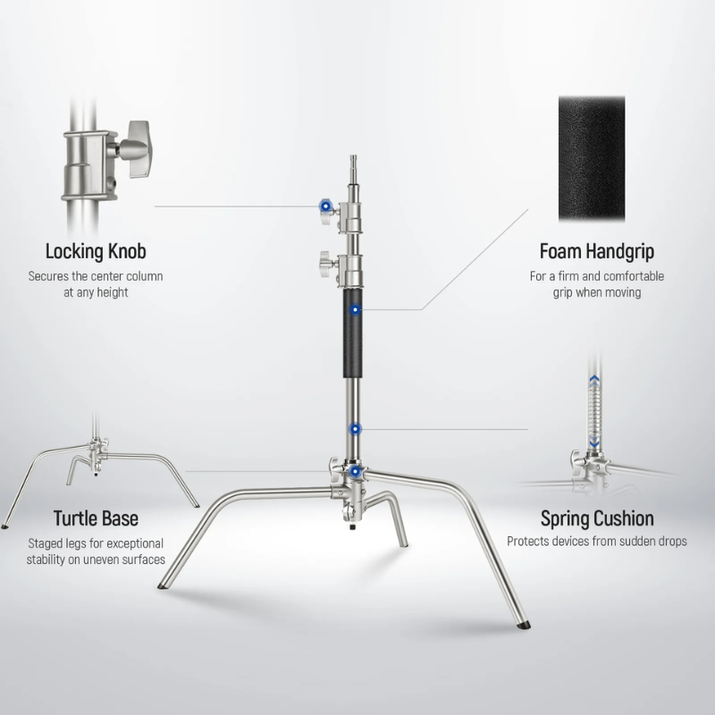 NEEWER 172cm SC172 Stainless Steel Heavy Duty C Stand
