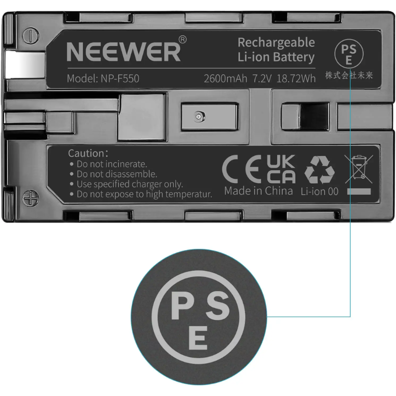 Neewer Battery 2600mah Sony Np-f550/570/530 Two-pack